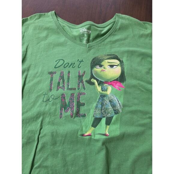 Disney Parks Women's Disney Life Green Graphic V-Neck T-Shirt Womens Size Large - Picture 8 of 16